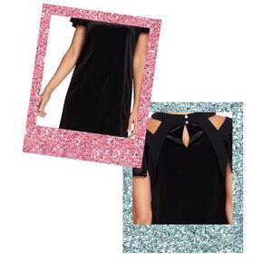 CeCe NEW Cost $119 Holiday Dress Rich Black Velvet CrissCross Dress by CeCe ~